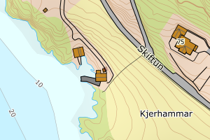 Kartbilde fra WMS-tjeneste av avviket