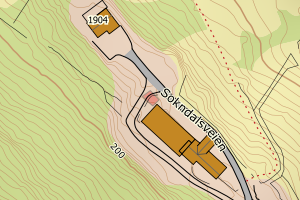 Kartbilde fra WMS-tjeneste av avviket