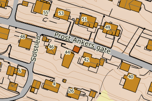 Kartbilde fra WMS-tjeneste av avviket