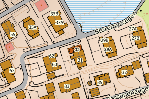 Kartbilde fra WMS-tjeneste av avviket