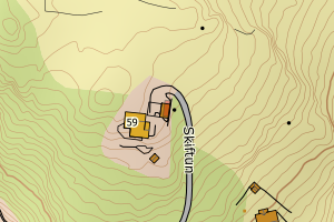 Kartbilde fra WMS-tjeneste av avviket