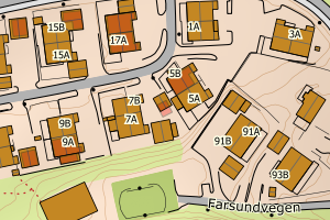 Kartbilde fra WMS-tjeneste av avviket