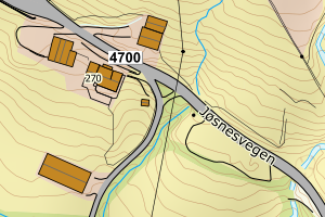 Kartbilde fra WMS-tjeneste av avviket