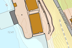 Kartbilde fra WMS-tjeneste av avviket