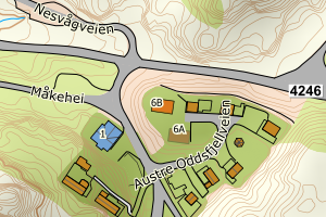 Kartbilde fra WMS-tjeneste av avviket