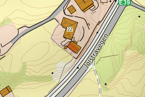 Kartbilde fra WMS-tjeneste av avviket