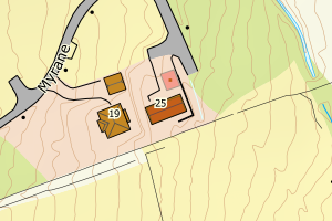 Kartbilde fra WMS-tjeneste av avviket