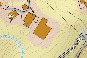 Kartbilde fra WMS-tjeneste av avviket