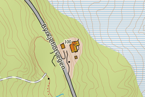 Kartbilde fra WMS-tjeneste av avviket