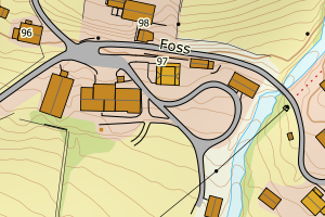 Kartbilde fra WMS-tjeneste av avviket