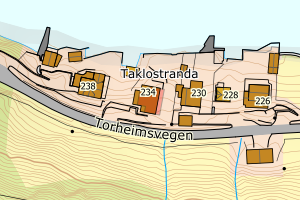 Kartbilde fra WMS-tjeneste av avviket