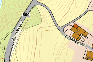 Kartbilde fra WMS-tjeneste av avviket