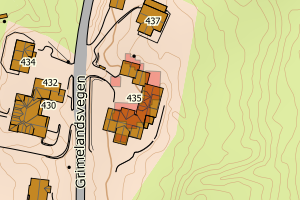 Kartbilde fra WMS-tjeneste av avviket