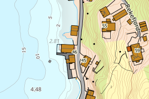 Kartbilde fra WMS-tjeneste av avviket