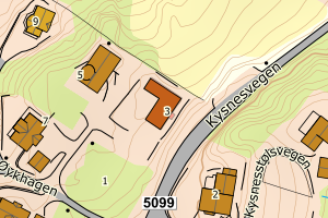 Kartbilde fra WMS-tjeneste av avviket