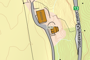 Kartbilde fra WMS-tjeneste av avviket