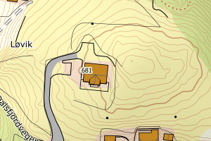 Kartbilde fra WMS-tjeneste av avviket