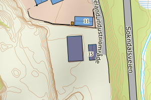 Kartbilde fra WMS-tjeneste av avviket