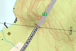 Kartbilde fra WMS-tjeneste av avviket