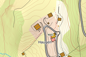 Kartbilde fra WMS-tjeneste av avviket