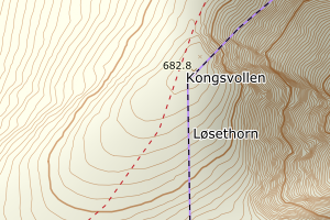 Kartbilde fra WMS-tjeneste av avviket