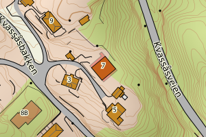 Kartbilde fra WMS-tjeneste av avviket