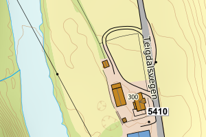 Kartbilde fra WMS-tjeneste av avviket