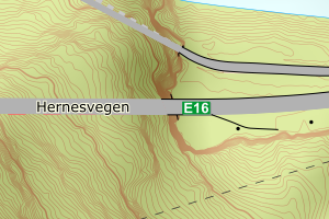 Kartbilde fra WMS-tjeneste av avviket