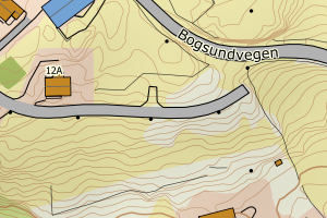 Kartbilde fra WMS-tjeneste av avviket