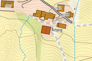 Kartbilde fra WMS-tjeneste av avviket
