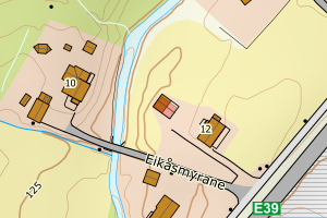 Kartbilde fra WMS-tjeneste av avviket