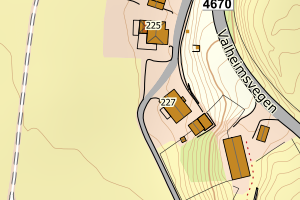 Kartbilde fra WMS-tjeneste av avviket