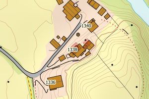 Kartbilde fra WMS-tjeneste av avviket