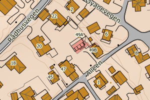 Kartbilde fra WMS-tjeneste av avviket