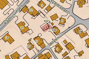 Kartbilde fra WMS-tjeneste av avviket