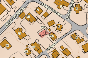 Kartbilde fra WMS-tjeneste av avviket