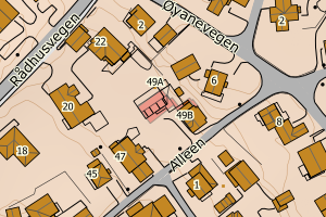 Kartbilde fra WMS-tjeneste av avviket