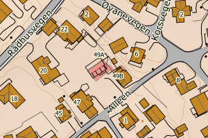 Kartbilde fra WMS-tjeneste av avviket