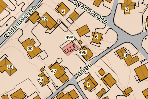Kartbilde fra WMS-tjeneste av avviket