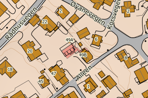 Kartbilde fra WMS-tjeneste av avviket