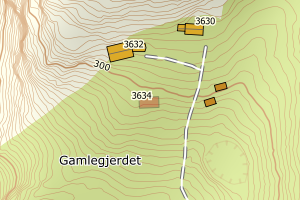 Kartbilde fra WMS-tjeneste av avviket