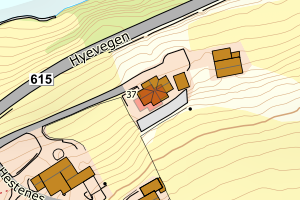Kartbilde fra WMS-tjeneste av avviket
