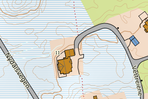 Kartbilde fra WMS-tjeneste av avviket