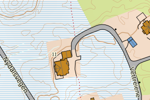 Kartbilde fra WMS-tjeneste av avviket