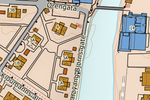 Kartbilde fra WMS-tjeneste av avviket