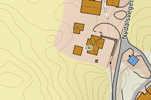Kartbilde fra WMS-tjeneste av avviket