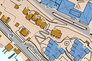 Kartbilde fra WMS-tjeneste av avviket