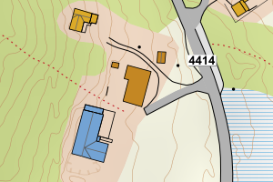 Kartbilde fra WMS-tjeneste av avviket