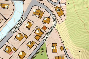 Kartbilde fra WMS-tjeneste av avviket