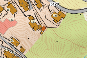 Kartbilde fra WMS-tjeneste av avviket